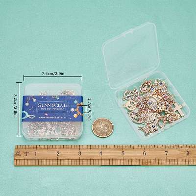 Alloy Rhinestone Links Connectors ALRI-SC0001-09LG-1
