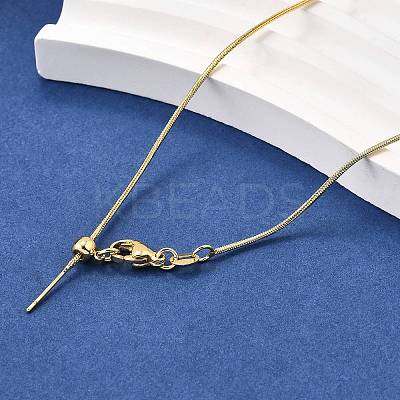 1MM Brass Round Snake Chain Adjustable Slider Necklaces X-NJEW-M108-29G-1