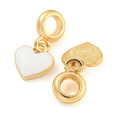 Rack Plating Alloy Enamel Heart European Dangle Charms FIND-B034-21G-06-1