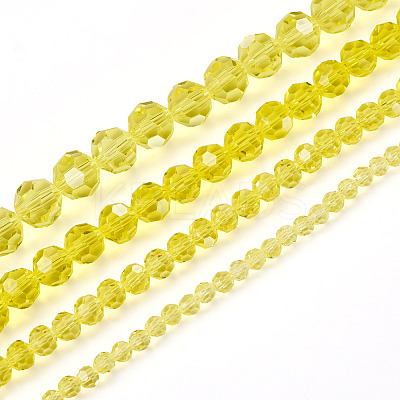 4 Strands 4 Styles Transparent Glass Bead Strands GLAA-TA0002-56B-1