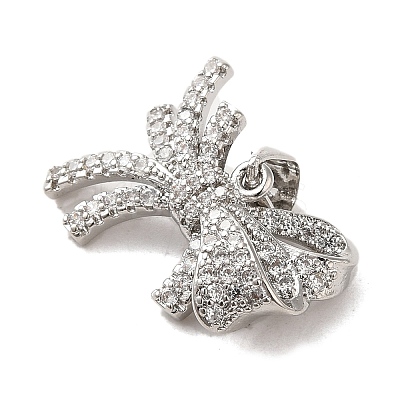 Brass Micro Pave Clear Cubic Zirconia Pendants FIND-Z041-01P-1