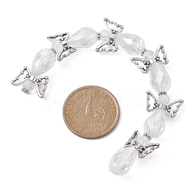 Angel Fairy Shape Electroplate Transparent Glass Beads Strands AJEW-JB01181-03-1