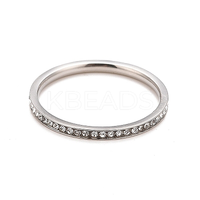 304 Stainless Steel Rhinestone Rings STAS-D178-02P-05-1