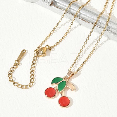 Brass Enamel Pendant Necklaces SA-CBA7E55-01G-1