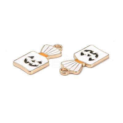 Halloween Light Gold Tone Alloy Enamel Pendants ENAM-P247-29KCG-1