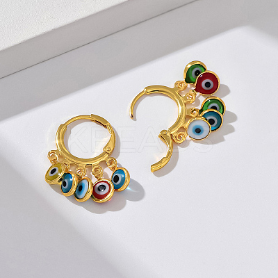 Fashionable Evil Eye Brass Chandelier Earrings NL2443-3-1