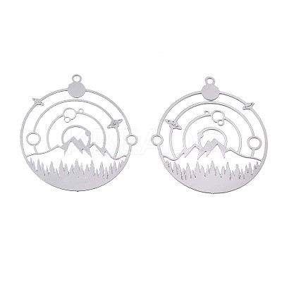 Non-Tarnish 201 Stainless Steel Filigree Pendants X-STAS-S118-028P-1