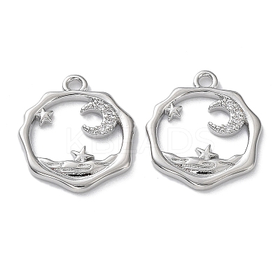 Brass with Clear Cubic Zirconia Pendants KK-G474-18P-1