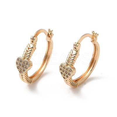 Brass Micro Pave Cubic Zirconia Hoop Earrings EJEW-M238-53KCG-1