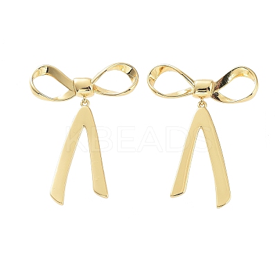 Bowknot Rack Plating Brass Studs Earrings for Women KK-Z038-23G-1