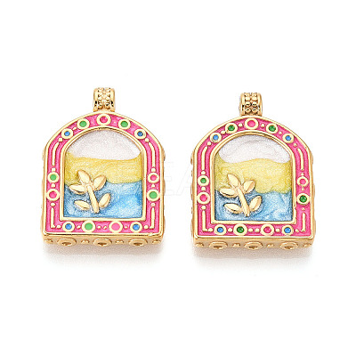 304 Stainless Steel Enamel Pendants X1-STAS-T068-18B-1
