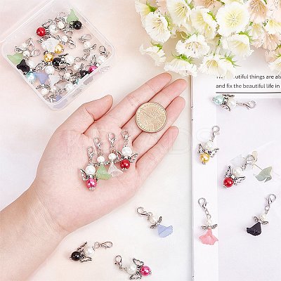 40Pcs 2 Styles Acrylic & Alloy Pendants FIND-SC0001-53-1