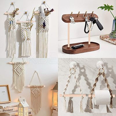 Natural Beech Wood Knitting Looms Tool Sets TOOL-WH0127-05-1