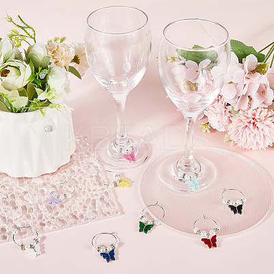 Brass Wine Glass Charms AJEW-SC0002-47-1