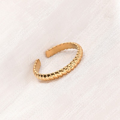 304 Stainless Steel Open Cuff Rings for Women RJEW-K309-11C-G-1