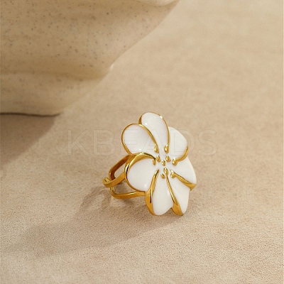 304 Stainless Steel Open Cuff Rings RJEW-A086-01G-1