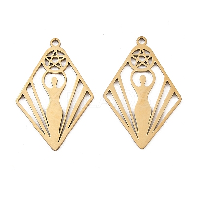 201 Stainless Steel Pendants STAS-I364-05G-1