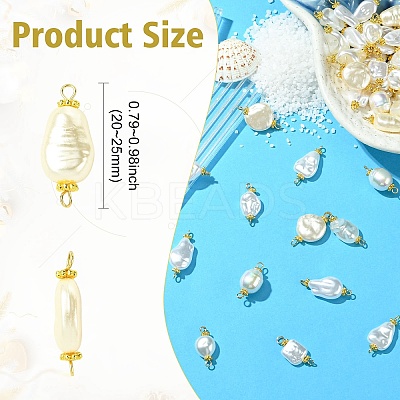 65Pcs 13 Styles ABS Plastic Imitation Pearl Connector Charms PALLOY-CJ00168-1