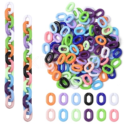 360Pcs 12 Colors Acrylic Linking Rings OACR-YW0002-69-1