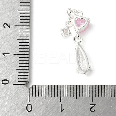 Brass Micro Pave Cubic Zirconia Pendants KK-A253-06S-01-1