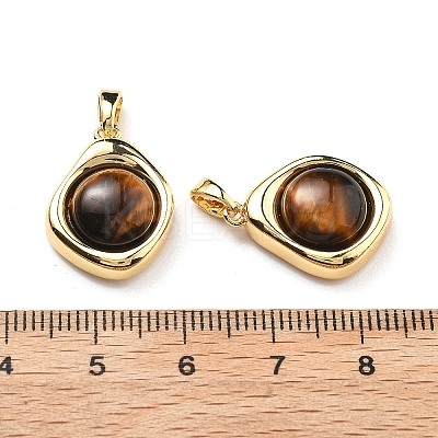 Natural Tiger Eye Pendants KK-B129-01G-1