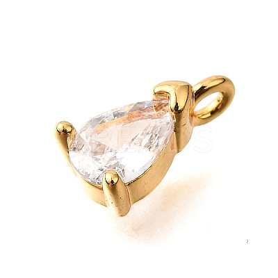 Brass Micro Pave Cubic Zirconia Pendants KK-D356-08D-G-1