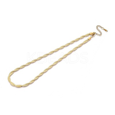 5MM 304 Stainless Steel Braided Herringbone Chain Necklaces NJEW-N058-16G-1