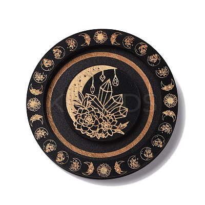 Flat Round Wood Bracelet Display Trays PAAG-PW0009-01D-1