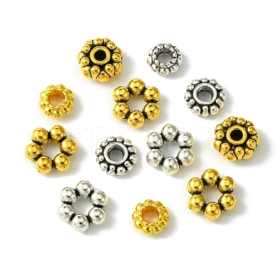 140Pcs 6 Styles Tibetan Style Alloy Spacer Beads FIND-FS0002-51-1