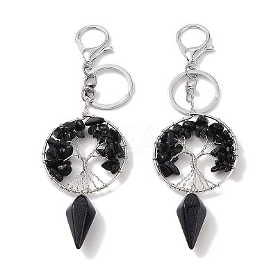 Natural & Synthetic Gemstone Keychain KEYC-K022-01P-1