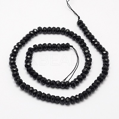 Natural Black Onyx Beads Strands G-D710-B-07A-1