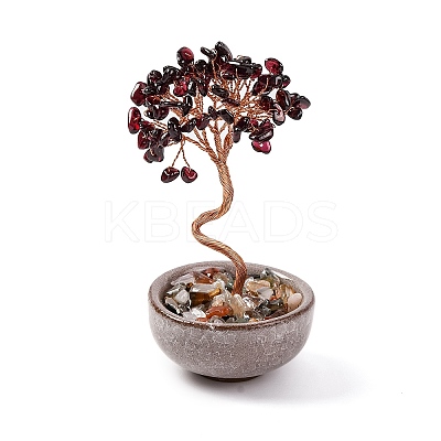 Natural Garnet Chips Tree Decorations DJEW-M012-02N-1