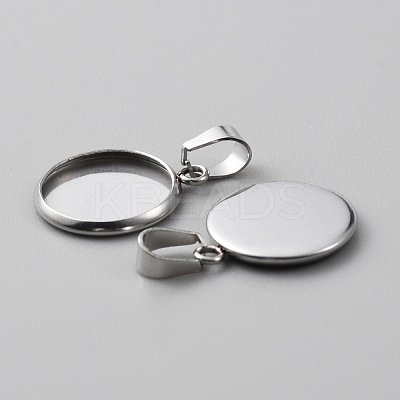 10Pcs 304 Stainless Steel Pendant Cabochon Settings LS-STAS-WH0029-97B-P-1