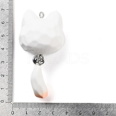 Opaque Resin Kitten Bell Big Pendants RESI-A032-01P-04-1