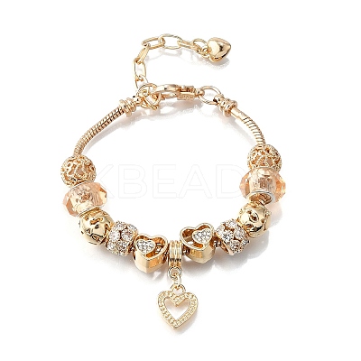 Alloy European Beads Charm Bracelets BJEW-F495-09G-1