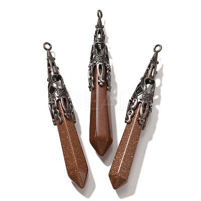 Synthetic Goldstone Pointed Big Pendants G-P560-02R-23-1