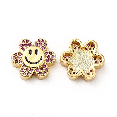 Rack Plating Brass Cubic Zirconia Beads KK-M232-01G-D-1