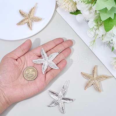 4Pcs 2 Colors Zinc Alloy Hair Barrettes PHAR-SP0001-24-1