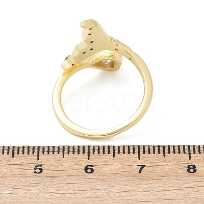 Brass Pave Clear Cubic Zirconia Cuff Rings RJEW-V013-01G-1