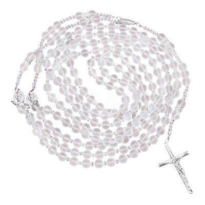 Glass Beads Wedding Rosary Lasso Rope for Wedding HJEW-OC00259-1