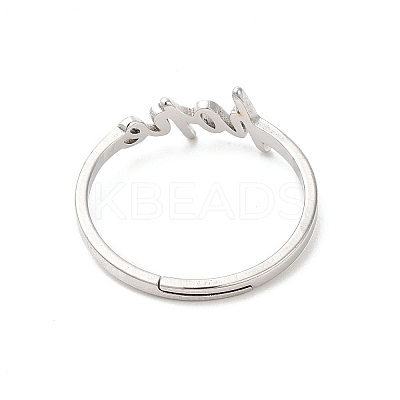 Non-Tarnish 304 Stainless Steel Word Hope Adjustable Ring RJEW-L107-027P-1