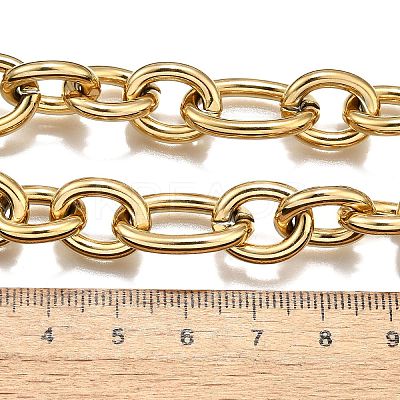 304 Stainless Steel Rolo Chain Necklace BJEW-L399-03G-1