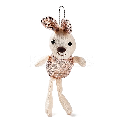 Cartoon PP Cotton Plush Simulation Soft Stuffed Animal Toy Rabbit Pendants Decorations LS-HJEW-K043-01-1