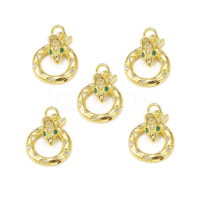Brass Micro Pave Cubic Zirconia Bird Pendants KK-E068-VB004-1