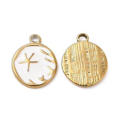 PVD Vacuum Plating 201 Stainless Steel Enamel Pendants STAS-J401-VC944-1