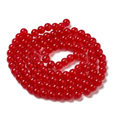 Baking Paint Imitation Jade Glass Round Bead Strands X1-DGLA-Q021-8mm-05-1