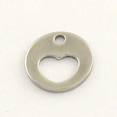 Tarnish Resistant 304 Stainless Steel Flat Round Charms LS-STAS-R063-04-1