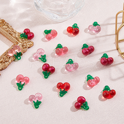 56Pcs 4 Colors Transparent Resin Pendants RESI-FH0001-64-1