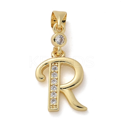 Brass Micro Pave Cubic Zirconia Pendants KK-M319-02G-R-1