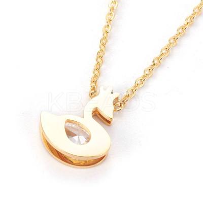 304 Stainless Steel Pendant Necklaces NJEW-F264-22G-1